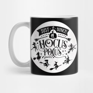 Just a Bunch of Hocus Pocus Witches Taking Flight at Witching Hour Over the Moon Mug